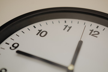 Black and white clock face on white background