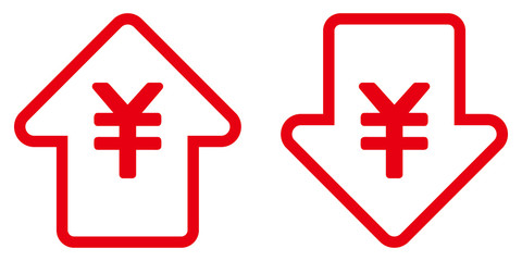 値上げ矢印と値下げ矢印