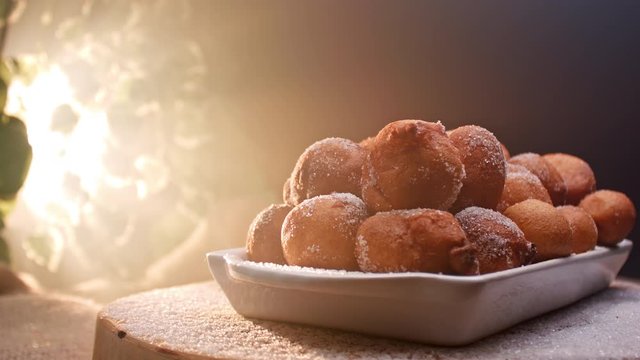 A typical Brazilian food, Bolinho de Chuva. Fried, with sugar and cinnamon