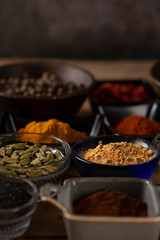 Spices in different bowls
