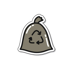 recycling garbage doodle icon, vector illustration