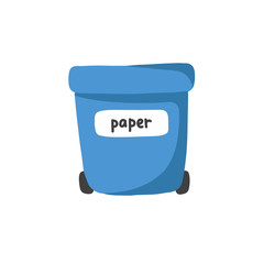 recycling paper bin doodle icon, vector illustration