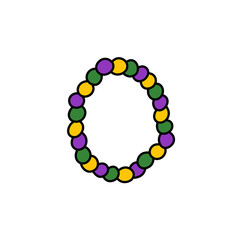 mardi gras beads doodle icon, vector illustration © chernous