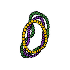 mardi gras beads doodle icon, vector illustration
