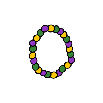 mardi gras beads doodle icon, vector illustration