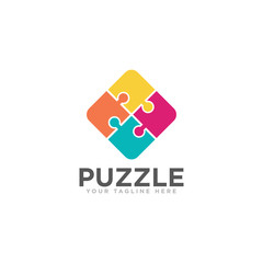 Puzzle Logo Design Vector Template