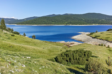 Panorama of Belmeken Reservoir, Rila mountain