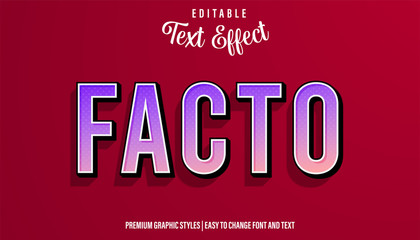 Facto Modern Gradient Style Editable Text Effect Premium EPS