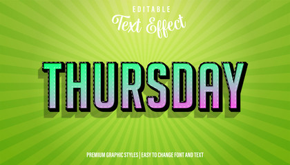 Editable Text Effect, Thursday Strong Bold Font Style