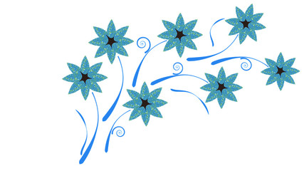 blue flowers vector