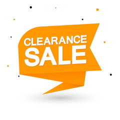 Fototapeta na wymiar Clearance Sale, tag design template, discount speech bubble banner, app icon, vector illustration