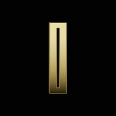 Alphabet. Gold letter isolated on black background. Exclusive luxury design.