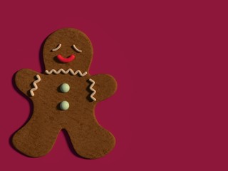 GINGERBREAD MAN COOKIE CHRISTMAS XMAS DESSERT 3D ILLUSTRATION