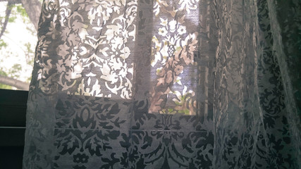 Floral Pattern Curtain At Home