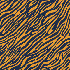 Zebra striped lines fur skin print texture seamless pattern. Animal background. Abstract curved lines ornament. Geometric shapes. Good for textile, fabric, fashion design.