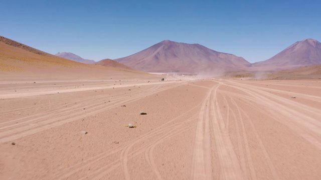 Aerial shot on the path to Dali Desert next to NELLY Mountain