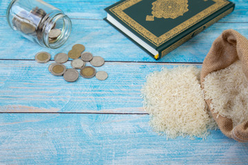 ZAKAT donation for Muslim according to religious principles during the Ramadan month