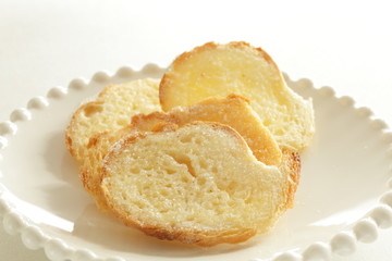 Homemade sugar Rusk in French bread for snack food


