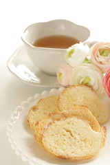 Homemade sugar Rusk in French bread for snack food

