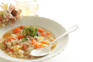 Italian food, vegetable and risotto for comfort food