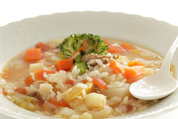 Italian food, vegetable and risotto for comfort food
