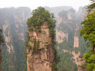 Fototapeta premium Rock pillar mountain in Zhangjiajie national forest park of China, a world nature heritage site.