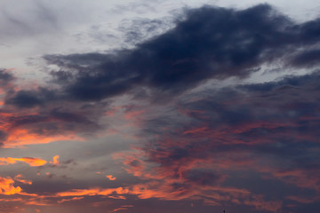 Fototapeta na wymiar red sky with clouds