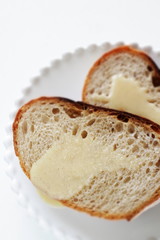 Condensed milk and French bread for breakfast