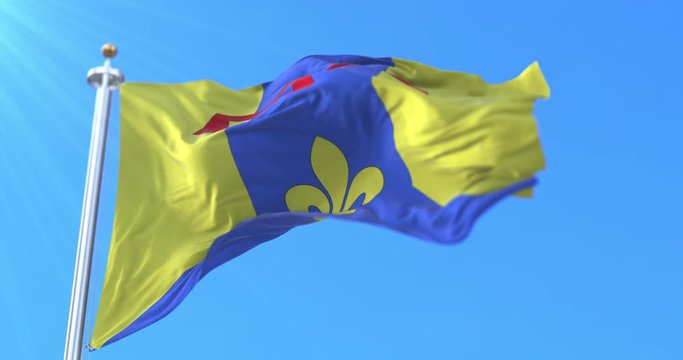 Flag of department of Bouches-du-Rhone, France. Loop