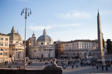 View above Rome and Popolo square in Rome