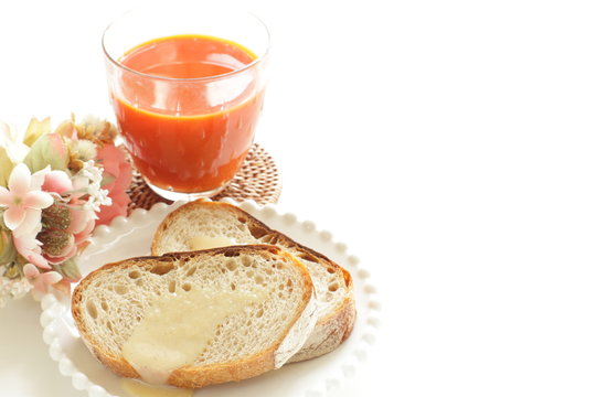 Condensed Milk And French Bread For Breakfast