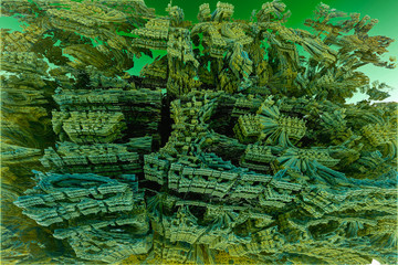 3D render. The embossed background texture, 3d illustration, volumetric drawing. Textures for the design. Three-dimensional texture. 3D Fractal shape.