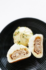 Chinese food, dumping Sheng Jian Bao pan fried meat bun