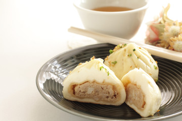 Chinese food, dumping Sheng Jian Bao pan fried meat bun