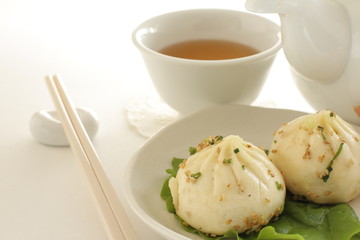 Chinese food, dumping Sheng Jian Bao pan fried meat bun