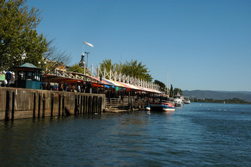 Obraz premium Valdivia Sur de Chile sudamerica rio Calle Calle naturaleza barcos yates deportes nauticos