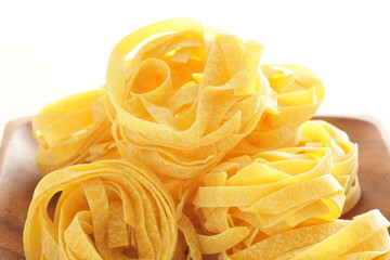 Italian food ingredient, flat noodles fettuccine