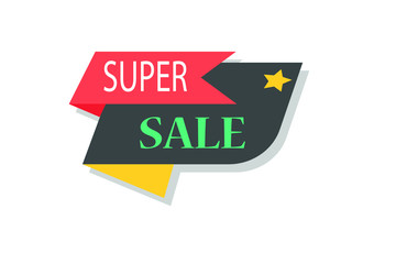 Sale, Discount, offer Styled origami Banners, Labels, Tags, Emblems. Vector