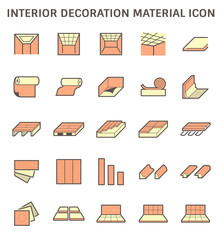 Interior decoration material and architectural work vector icon design.