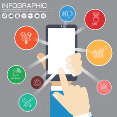 Infographic design template and business concept with 6 options, parts, steps or processes. Can be used for workflow layout, diagram, number options, web design.