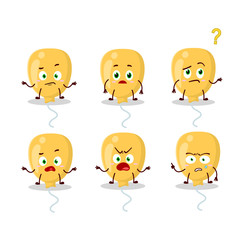 Cartoon character of yellow baloon with what expression