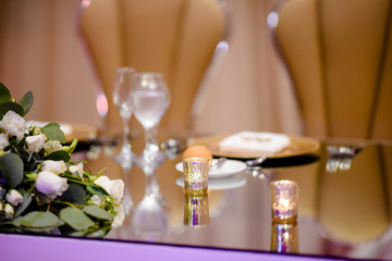 velas, mesa de espejo