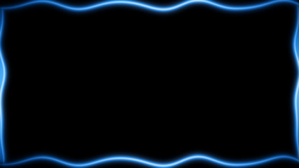 Neon glass screen banner. Electric shining effect. Glowing light border. Frame for club,flyer or template. Stock illustration.