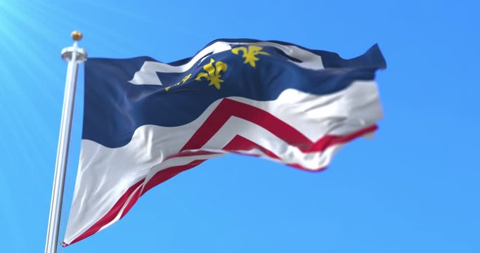 Flag of department of Eure-et-Loir in Centre-Val de Loiree region, France. Loop