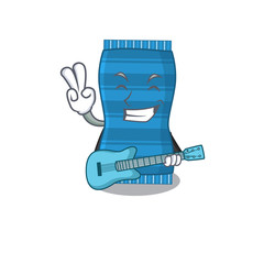 brilliant musician of beach towel cartoon design playing music with a guitar