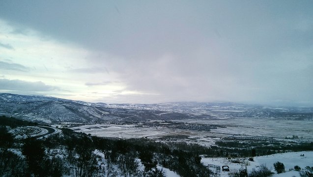 High Angle View Of Utah Olympic Park Against Sky During Winter