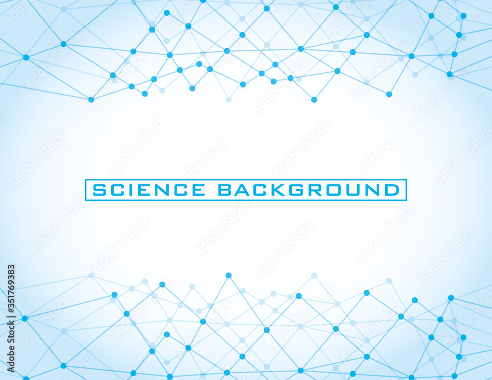Wall mural white science background with lines structures