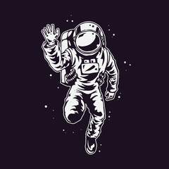 astronaut and space art design