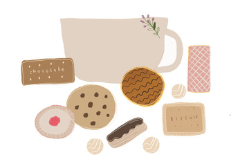 Biscuits illustration pattern background template