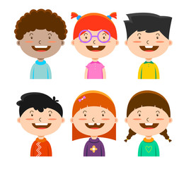 happy children's character set design